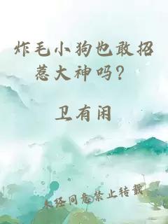 炸毛小狗也敢招惹大神吗？